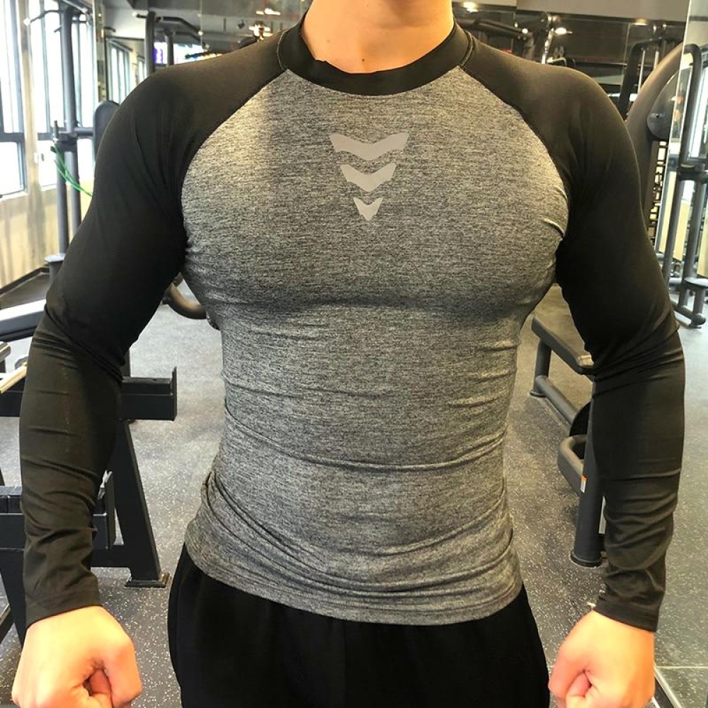 T-shirt Manches Longues Dry Fit USA Powerlifting - Gris Homme - Officiel