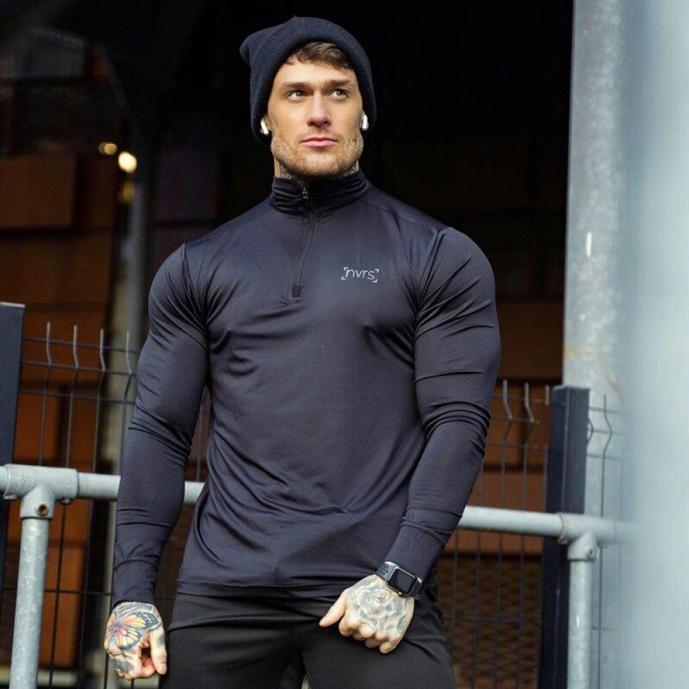 Quick Dry Long Sleeve Men's Compression Gym & Fitness T-shirt - Men's ...