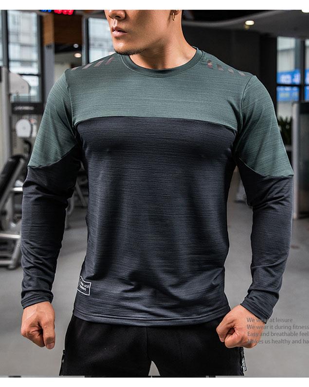Long Sleeve Spandex Men's Sports & Workout T Shirt - Men's Fitness ...