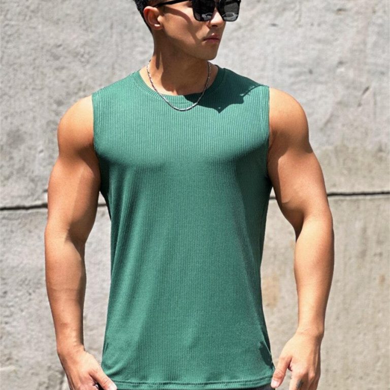 Sleeveless Stripes Men's Sports & Fitness Tank Top - Men's Fitness ...